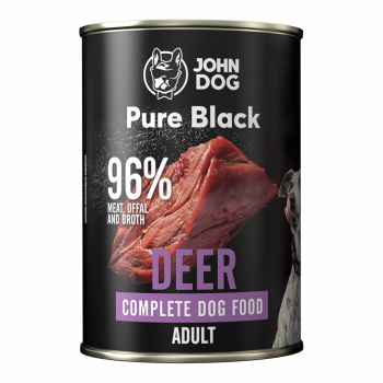 John Dog Pure Black dorosły jeleń karma mokra dla psa 400g
