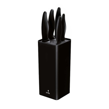 Zestaw noży w bloku Smile SNS-6 6-elementowy czarny