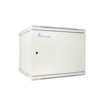 Extralink Szafa rack 9U 600x600 ASP Szara montowana na ścianie, drzwi blaszane pełne