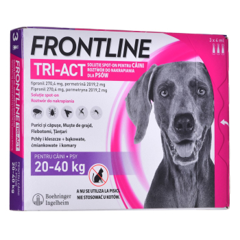 FRONTLINE Tri-act L 20-40 kg - Krople przeciw pasożytom dla psa - 3 x 4 ml