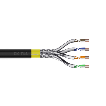 Kabel instalacyjny DIGITUS kat.7A, S/FTP, Dca, AWG22/1, LSOH, 500m, żółty, szpula