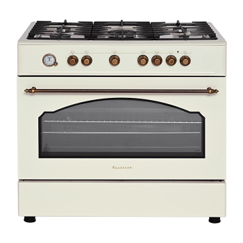 Kuchnia gazowo elektryczna Ravanson Retro KWGE–90ARC (kremowy)