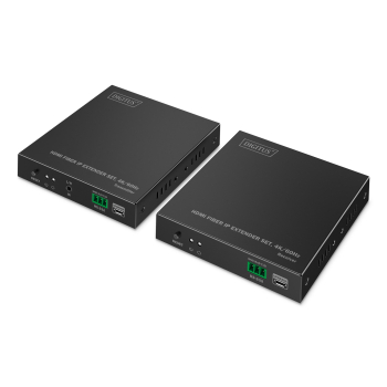 Przedłużacz (extender) światłowodowy HDMI 4K/60Hz przez IP 1G lub do 40km/300m, HDMI Loop-Out, sterowanie IR - zestaw