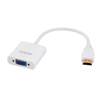 Adapter SAVIO cl-27 (HDMI M - D-Sub (VGA) F; 0,10m; kolor biały)