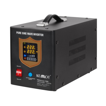 Zasilacz awaryjny KEMOT PROsinus-1000  przetwornica z czystym przebiegiem sinusoidalnym i funkcją ładowania  12V 230V 1000VA/700W - kolor czarny