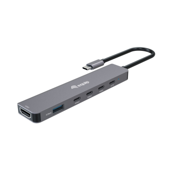 Equip Adapter USB-C->HDMI/3xUSB-C/USB-A  4K/ 60Hz 0.25m Alu.