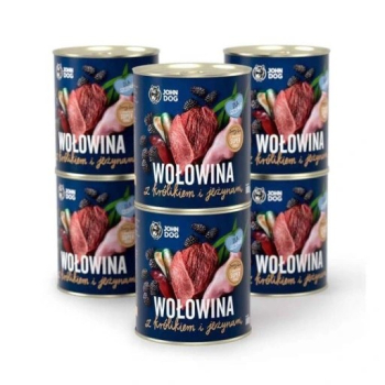 John Dog BERRY wołowina i królik z jeżynami400g*6