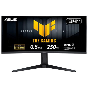 ASUS TUF Gaming Series 5 - VG34WQML5A gaming monitor ? 34-inch WQHD Fast-VA panel, Curved design, 250Hz(OC), 0.5ms, AMD FreeSync™ Premium, Extreme Low