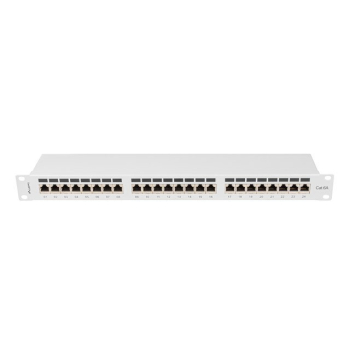 LANBERG PATCH PANEL 24 PORT 1U 19" KAT.6A FTP SZARY PPSA-1024-S