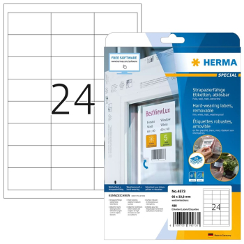 HERMA 4573 samoprzylepne etykiety Wyjmowana Biały 480 szt.