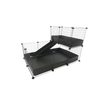 Klatka modułowa C&C 3x2 + Loft 2x1+ Rampa czarna