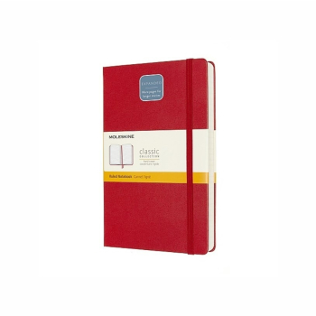 MOLESKINE Notes Classic L (13x21 cm), w linie, twarda oprawa, scarlet red, 400 stron, czerwony