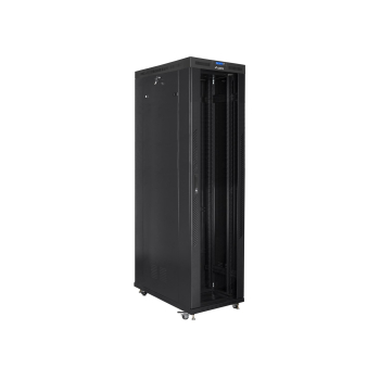 Szafa instalacyjna rack stojąca 19" 47U 800x1200 czarna drzwi szklane LCD Lanberg (Flat Pack) V2