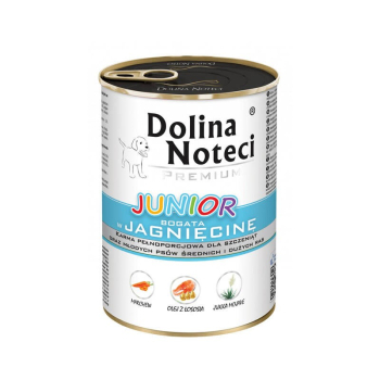 DOLINA NOTECI Premium Junior bogata w jagnięcinę - mokra karma dla szczeniąt ras średnich i dużych - 400g