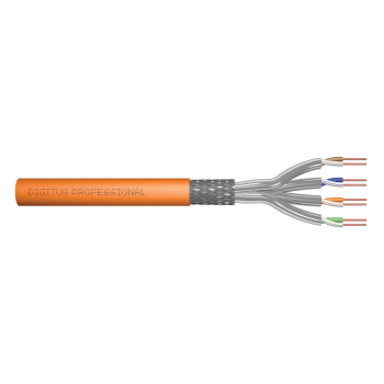 Kabel instalacyjny DIGITUS kat.7, S/FTP, B2ca, AWG 23/1, LSOH, 1000m, pomarańczowy, szpula