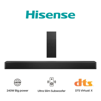 Soundbar Hisense HS2100 2.1 kan. 240W Bluetooth 5.3 Dolby Digital Czarny
