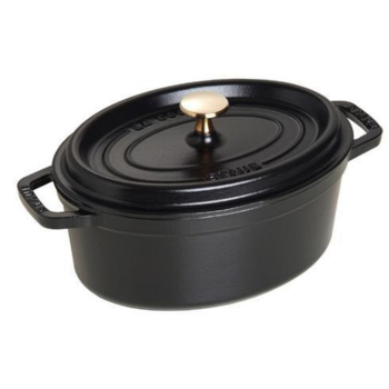Garnek żeliwny owalny Staub - 2.35 ltr, Czarny