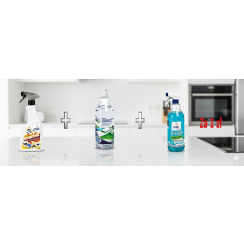 MILL Odplamiacz+Woda deminerali Konwal+Płyn do szyb