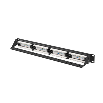 LANBERG PATCH PANEL 24 PORT 1U 19" KAT.6A UTP CZARNY PPUA-1024-B