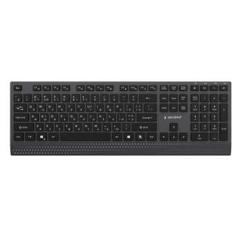 GEMBIRD PRZEWODOWA KLAWIATURA MULTIMEDIALNA SLIM USB-C, RU LAYOUT, CZARNA