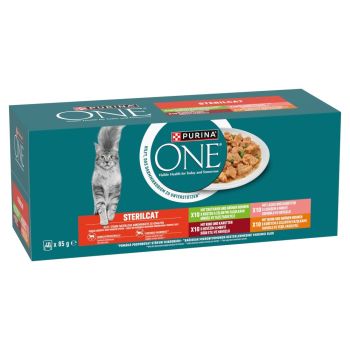 PURINA ONE STERILCAT wołowina,kurczak,łosoś,indyk 40x85g