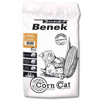 SUPER BENEK Corn Cat Naturalny - żwirek do kuwety -  35 l