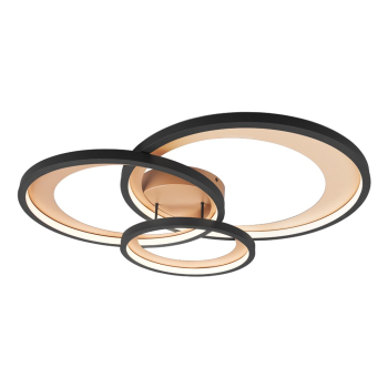 CEILING LAMP TRIO GRANADA MATT BLACK/GOL