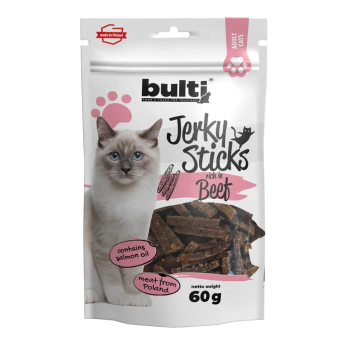 BULTI Jerky Sticks bogate w wołowinę przysmak dla kota 60g