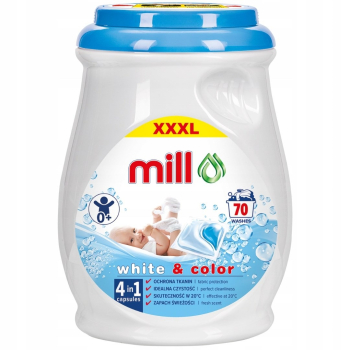 MILL Kapsułki do prania BABY do bieli i koloru 70 szt. 3K.S