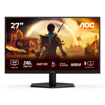 Monitor Certyfikat AOC Q27G42ZE 27" IPS Złącze QHD 16:9 260 Hz 1 ms 2560 x 1440 pikseli 300 cd/m2 Ilość portów HDMI: 1 Czarny