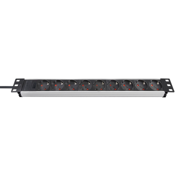 Brennenstuhl 1390007009 rozgałęziacz 2 m 9 x gniazdo sieciowe Aluminium, Czarny