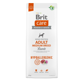 BRIT Care Hypoallergenic Adult Medium Breed Lamb - sucha karma dla psa - 12 kg