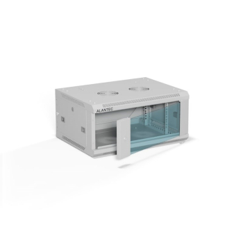 ALANTEC Szafa wisząca 19" 4U 600x450, drzwi szklane,  kolor szary, zmontowana (SW-4U-600-450-01-SA)