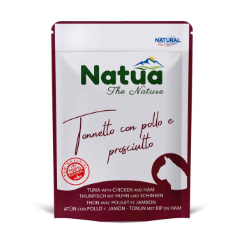 Natua Natural tuńczyk i kurczak z szynką mokra karma dla kota 70g