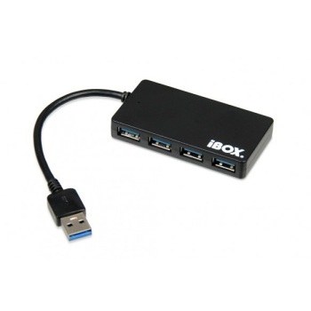 Hub IBOX USB 3.0 CZARNY 4-PORTY, SLIM IUH3F56 (4x USB 3.0; kolor czarny)