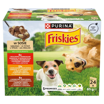 PURINA FRISKIES Adult Bf&Chkn&Lmb Multipack 24x85g