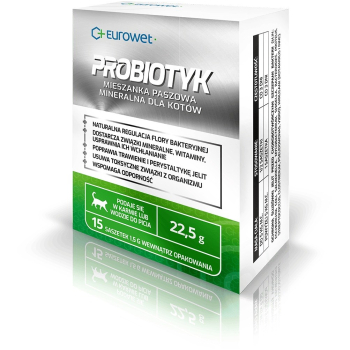 Eurowet Probiotyk Wsparcie jelit dla kota 15x1,5g