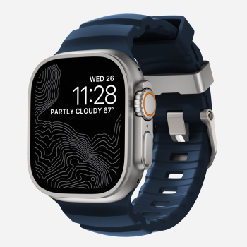 NOMAD Rocky Point Band - pasek do Apple Watch 46mm/49mm z FKM oraz tytanu (atlantic, natural hardware)