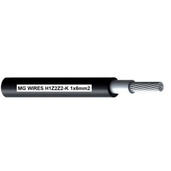 Przewód fotowoltaiczny // MG Wires // 1x6mm2, 0,6/1kV czarny H1Z2Z2-K-6mm2 BK, opakowanie 50m