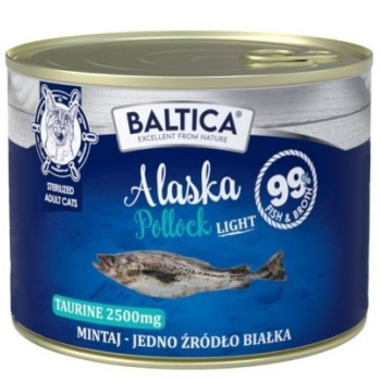 BALTICA EXCELLENT Karma mokra kot Alaska Pollock LIGHT (Mintaj)  185g