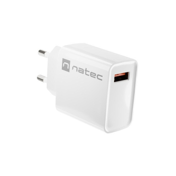 NATEC ŁADOWARKA SIECIOWA RIBERA USB-A 18W BIAŁA NUC-2057
