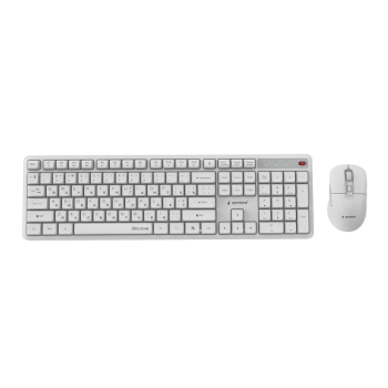 GEMBIRD BEZPRZEWODOWY ZESTAW KLAWIATURY + MYSZ SILENT KEY PRO BUSINESS, BIAŁY, UKŁAD RU
