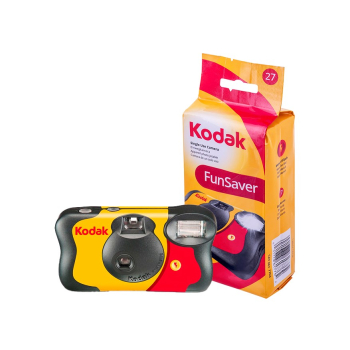 Kodak Aparat Jednorazowy Fun Saver, Aparat Cyfrowy, ISO 400, 27 zdjęć + FLASH  z filmem kolorowym i lampą błyskową.