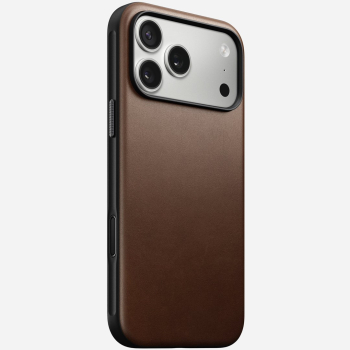 NOMAD Modern Leather Case - skórzane etui do iPhone 17 Pro Max kompatybilne z MagSafe, skóra Horween (rustic brown) [go]