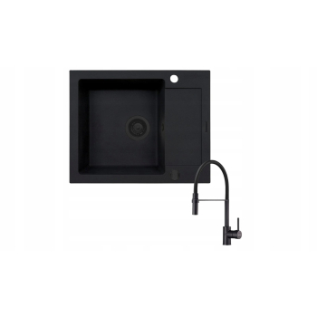Zlew MIDO (62x50) 1B 1D Black Edition + Bateria SERINA
