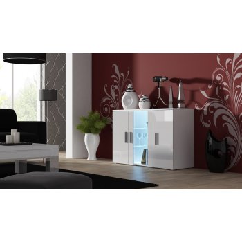 Komoda 120cm SOHO S7 biały/ biały połysk