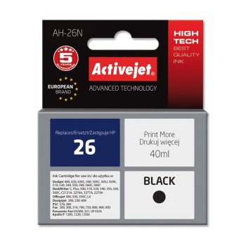 Activejet AH-26N Tusz (zamiennik HP 26 C51626A; Supreme; 40 ml; czarny)