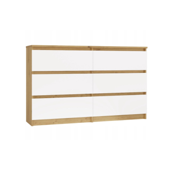 M6 MALWA KOMODA 120CM 6 SZUFLAD ART/BIEL KOMPLET