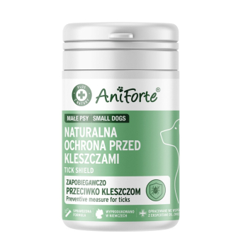 AniForte NATURALNA OCHRONA PRZED KLESZCZAMI  – KAPSUŁKI DLA MAŁYCH PSÓW 60szt