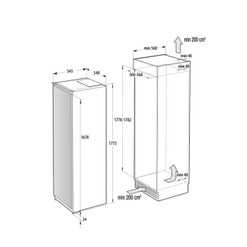 Chłodziarka lodówka do zabudowy GORENJE RI517E41WF